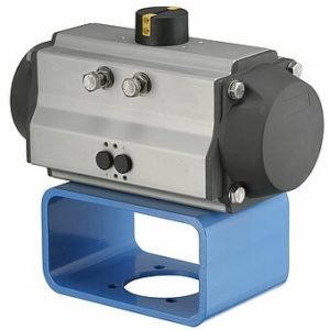 AT  Pneumatic rotary actuator with double piston
